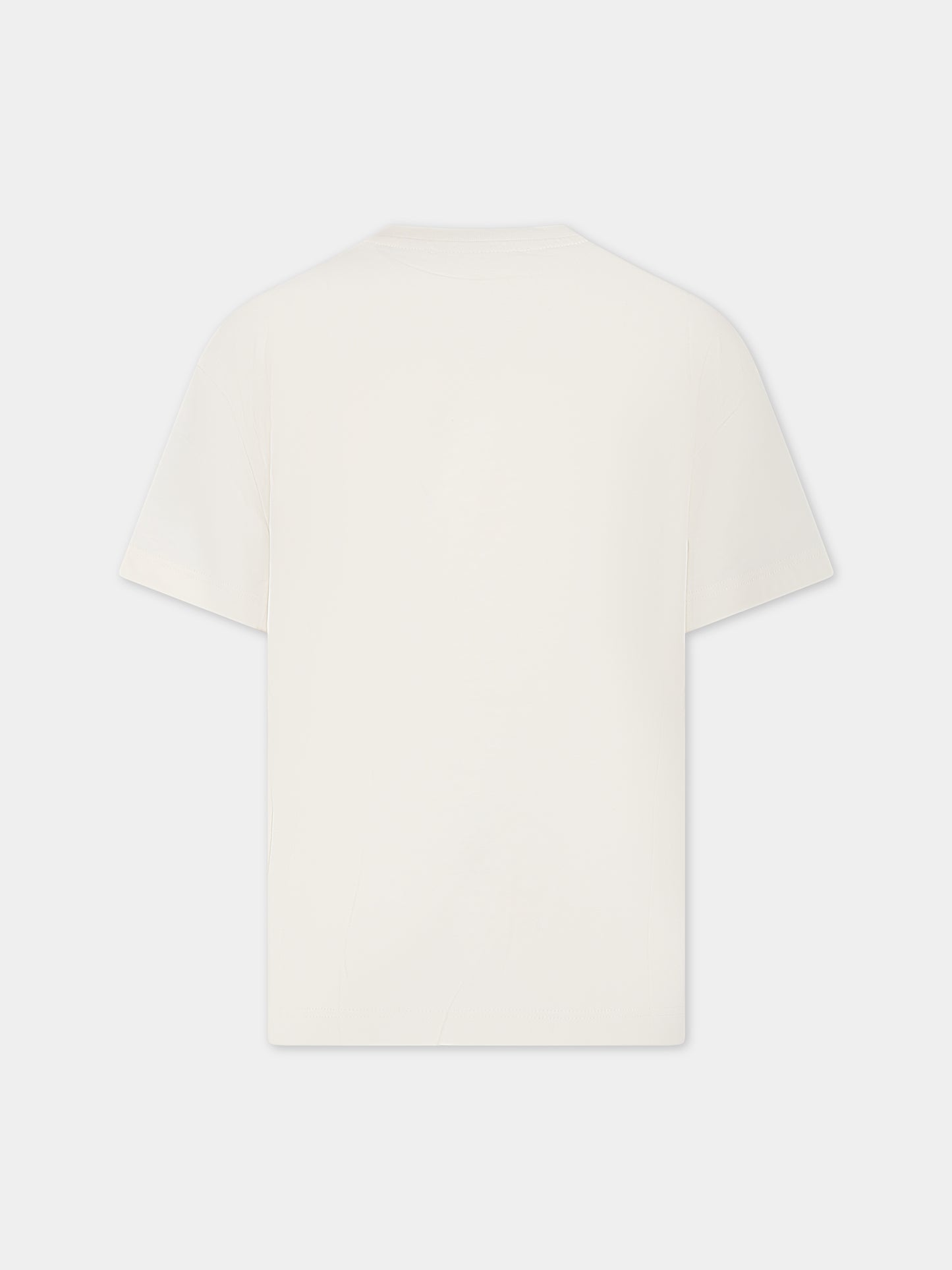 T-shirt avorio per bambino con logo,Msgm Kids,MS029521 013