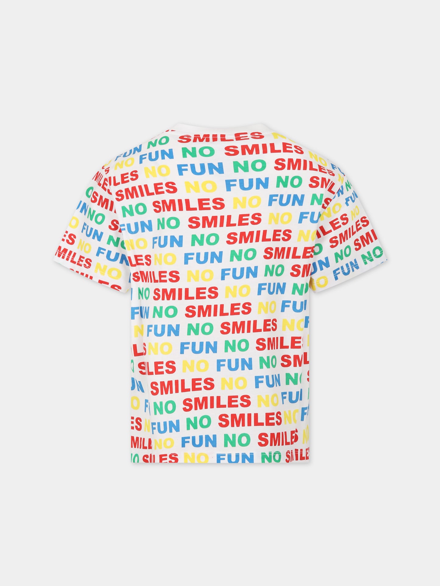 T-shirt bianca per bambino con scritta multicolor,Stella Mccartney Kids,8R8P91 Z0601 100MC