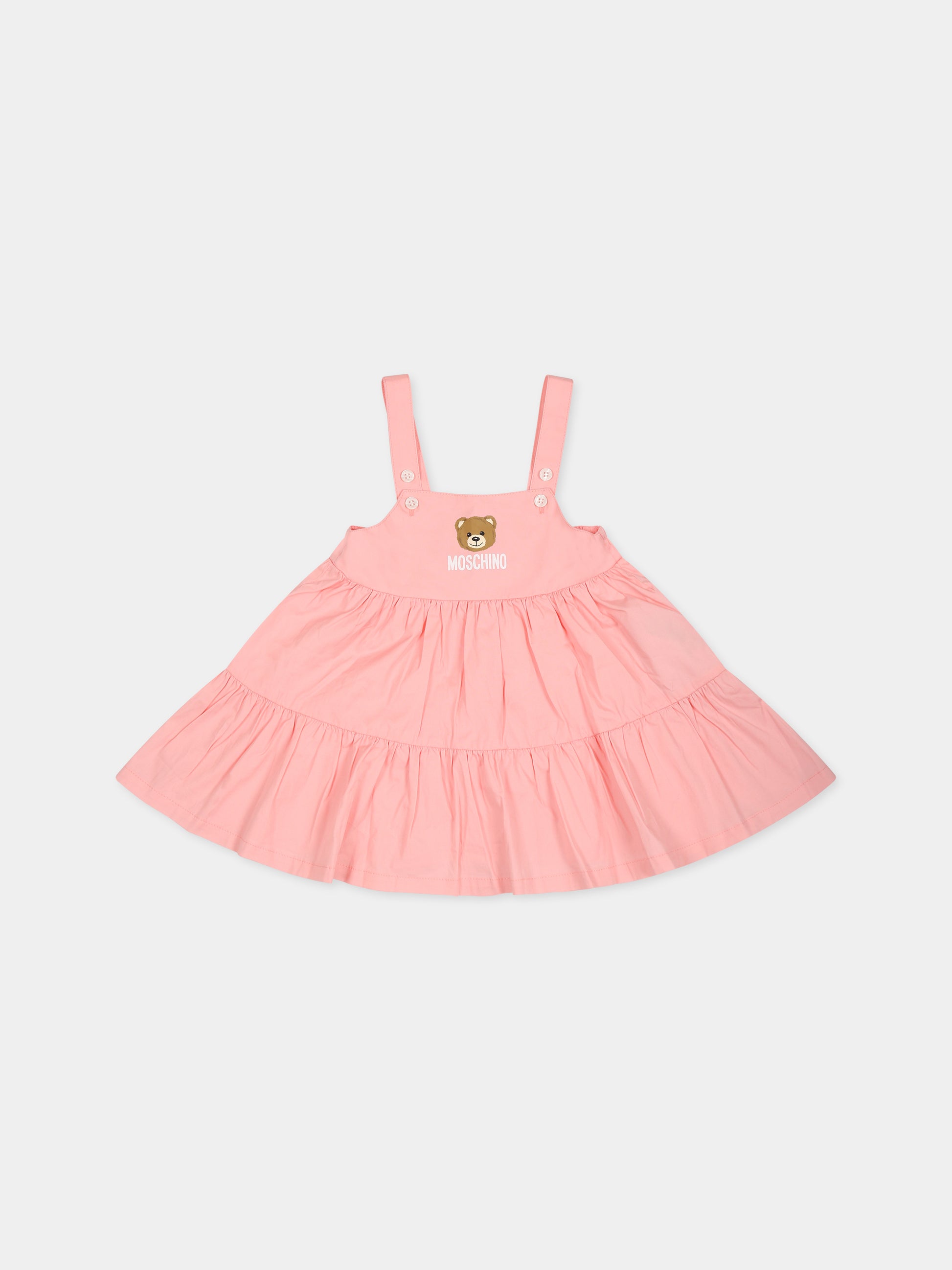 Completo multicolor per neonata con Teddy Bear e logo,Moschino Kids,MDG00S LMA01 50209