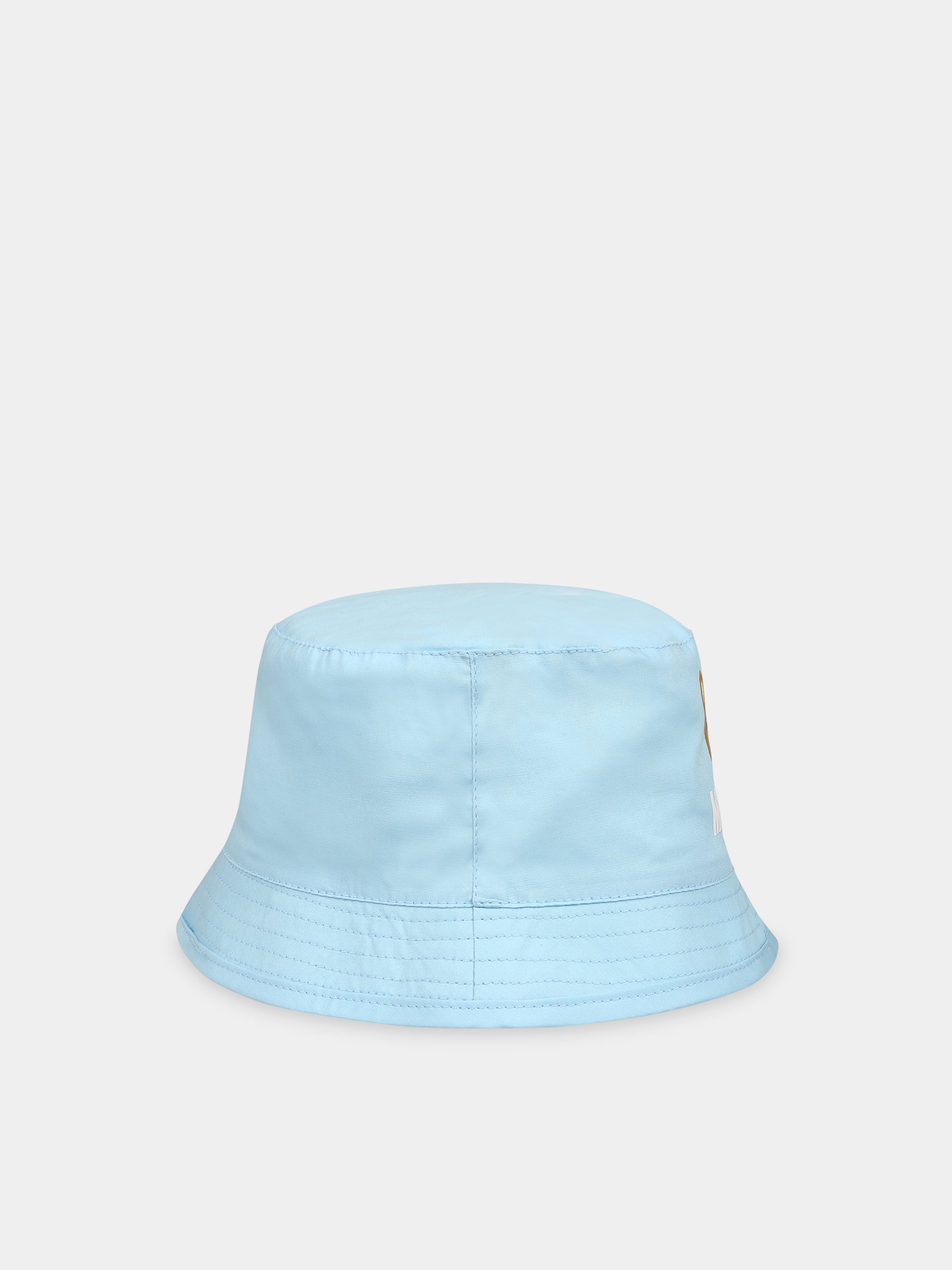 Cloche celeste per neonato con Teddy Bear e logo,Moschino Kids,MMX04A LMA01 40304