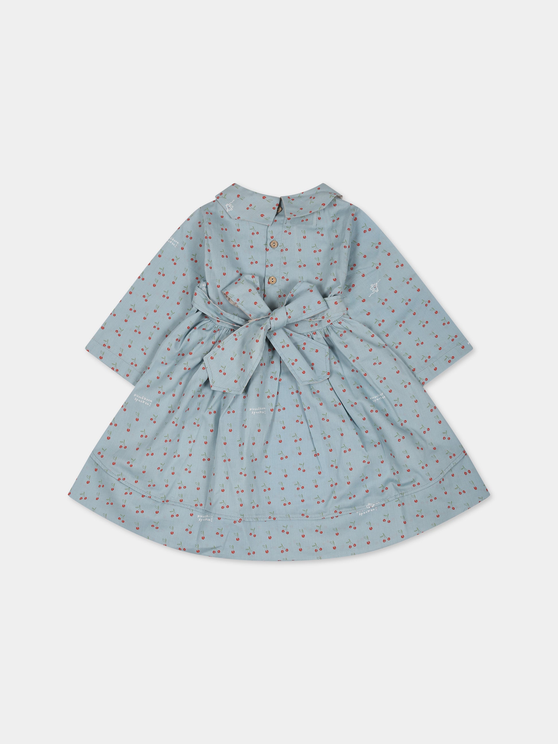 Vestito celeste per neonata con ciliegie,Farway Milano,AB03SPKS