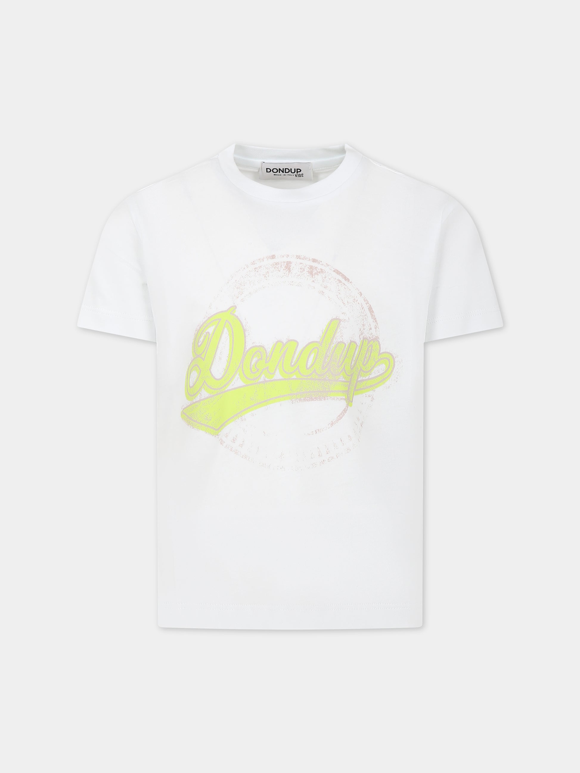 T-shirt bianca per bambini con logo,Dondup Kids,DMTS105 CJF65B006 B006