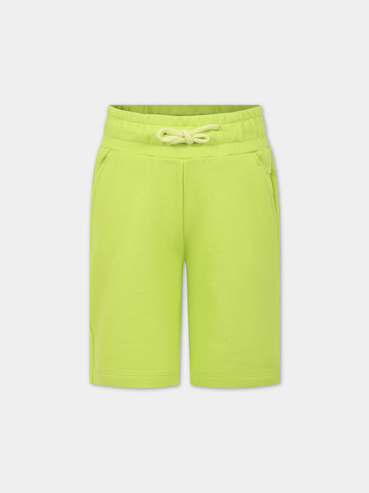 Shorts verde acido per bambino con logo,Dondup Kids,DMBE55 CFF211006 1006