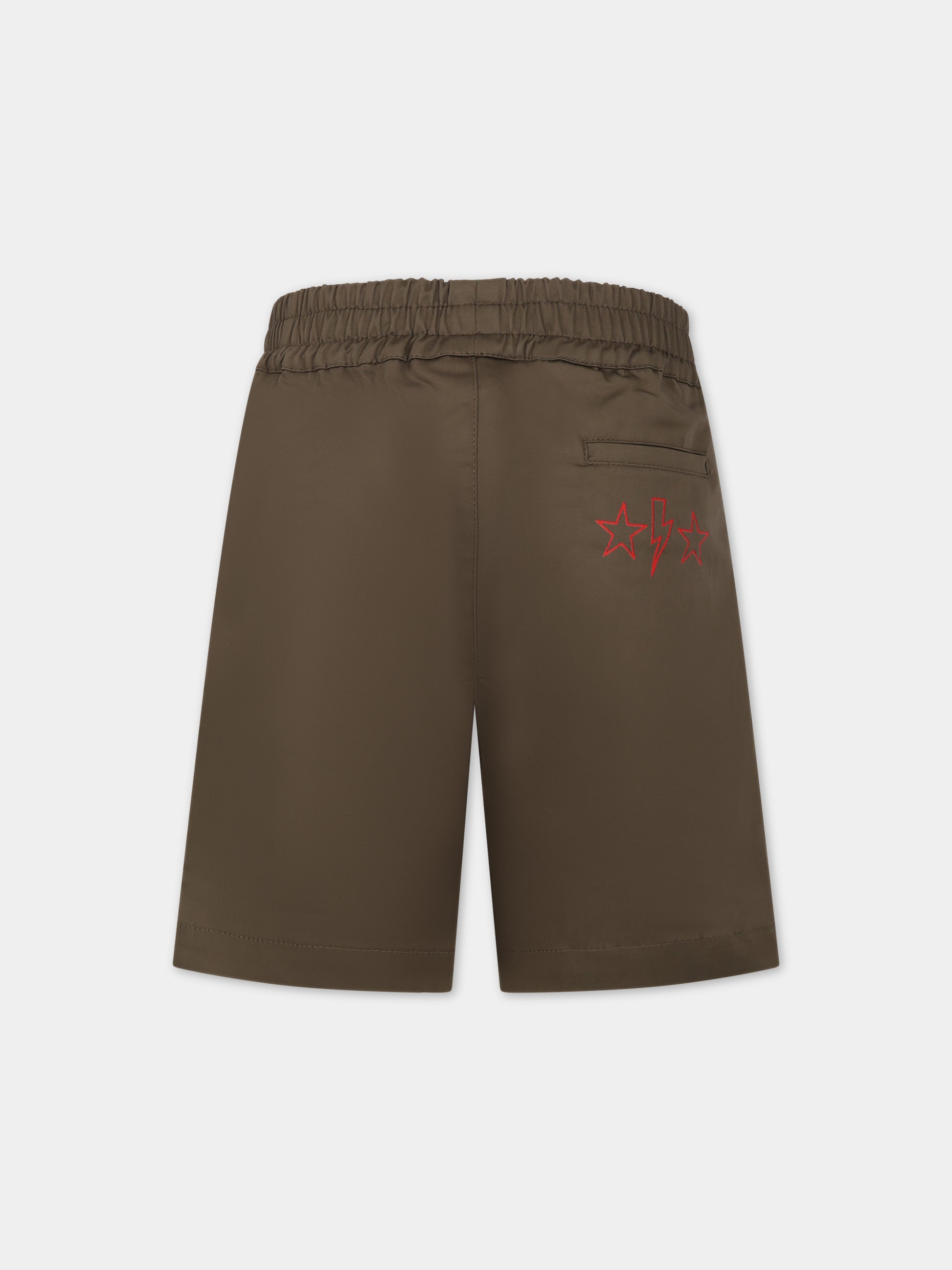 Shorts sportivo verde per bambino,Neil Barrett Kids,033614 082