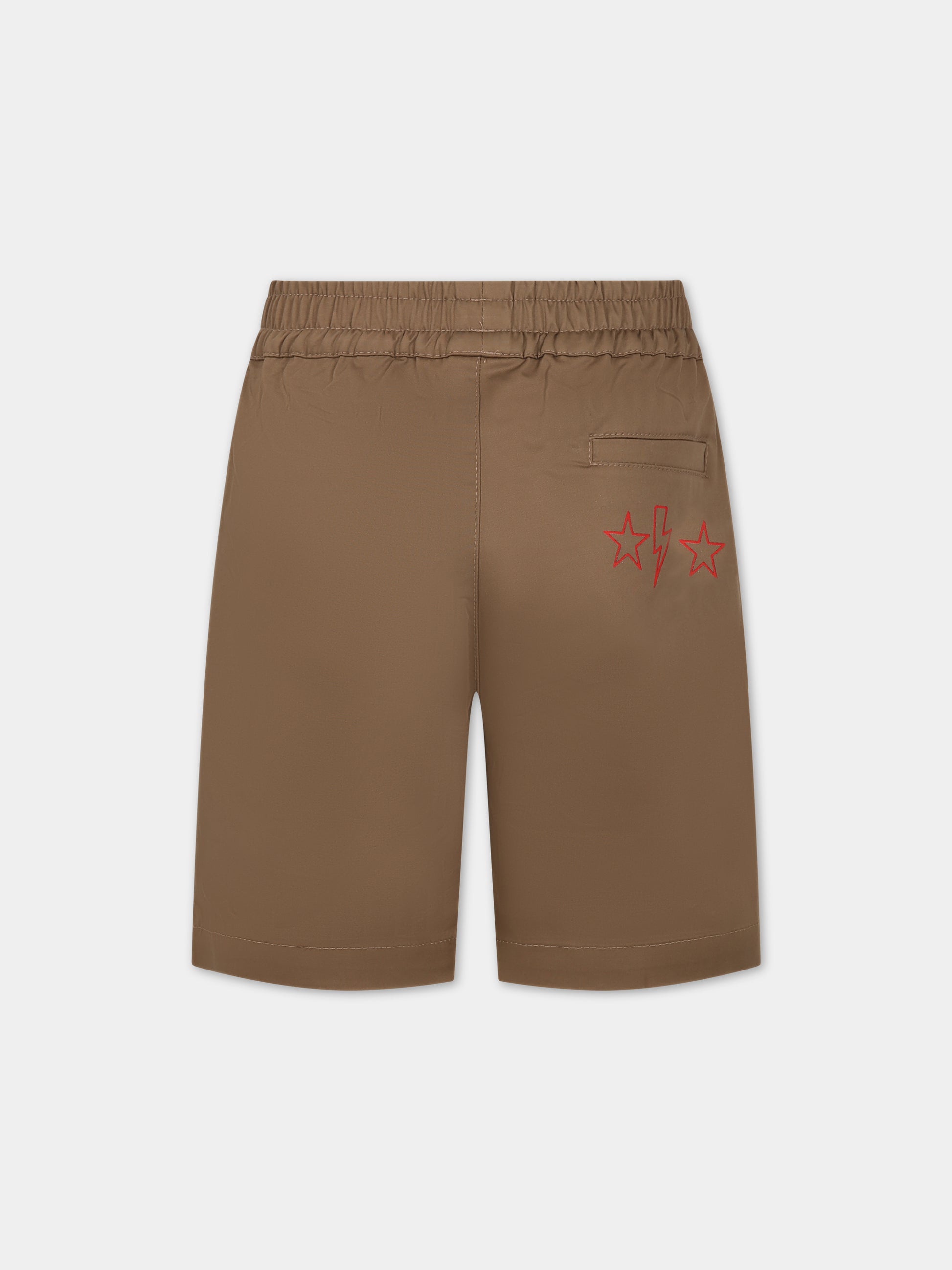Shorts sportivo beige per bambino,Neil Barrett Kids,033614 225