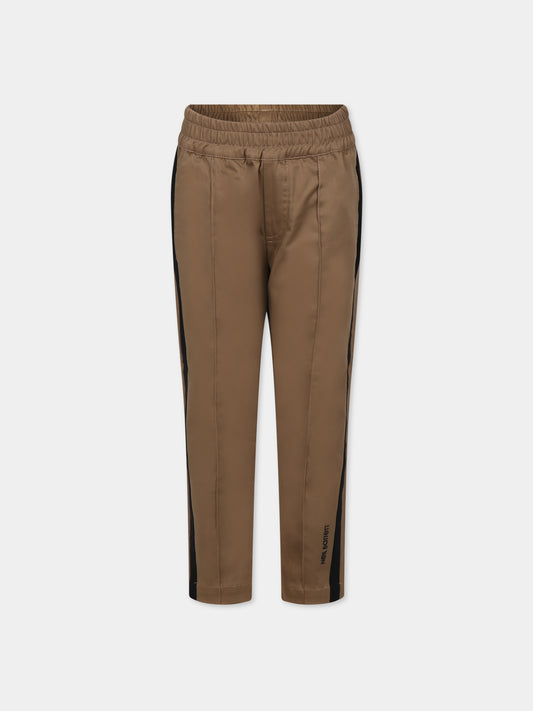 Pantaloni marroni per bambino con iconica saetta e logo,Neil Barrett Kids,033617 225