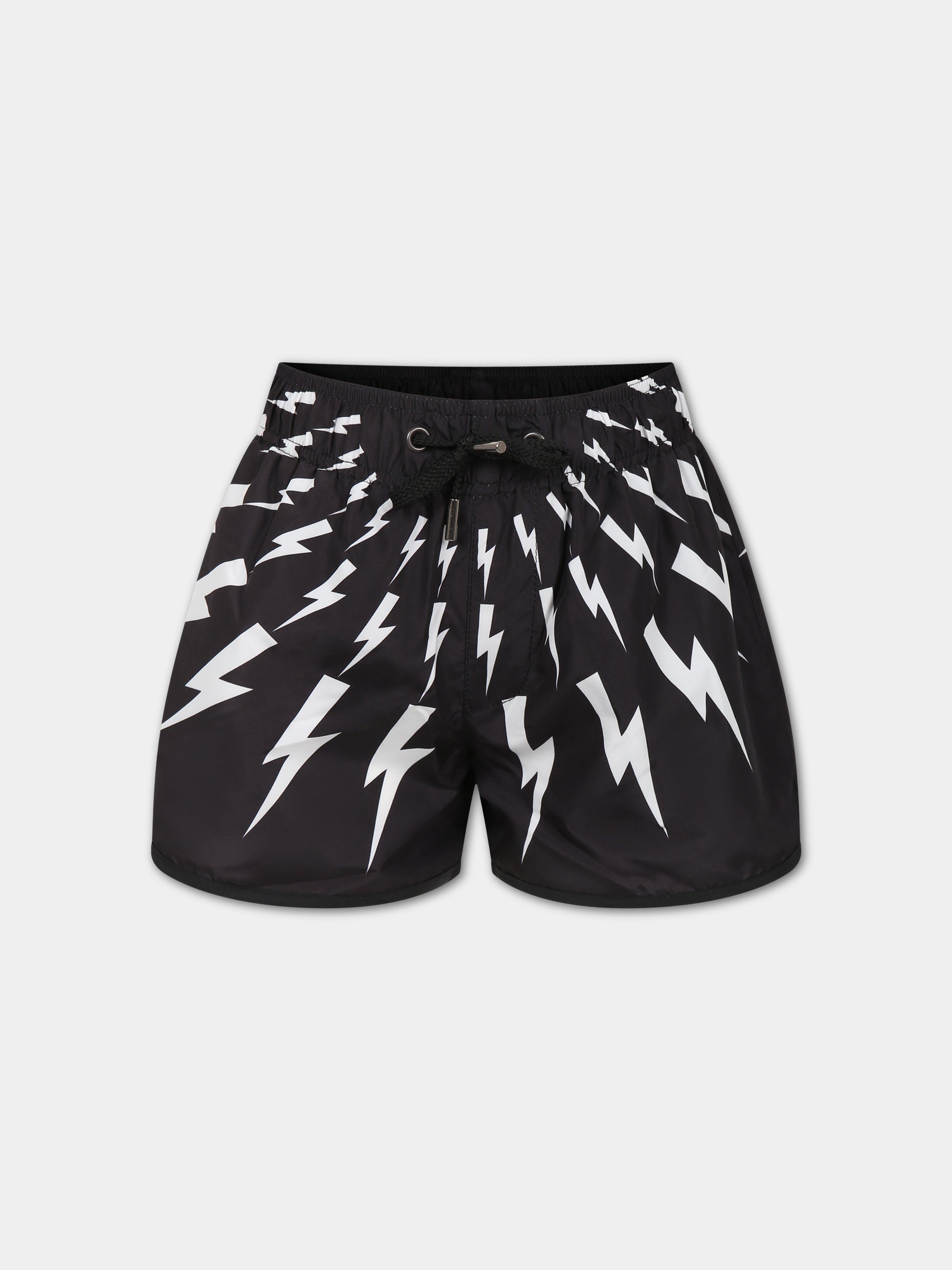 Boxer mare nero per bambino con iconiche saette,Neil Barrett Kids,033626 110/09
