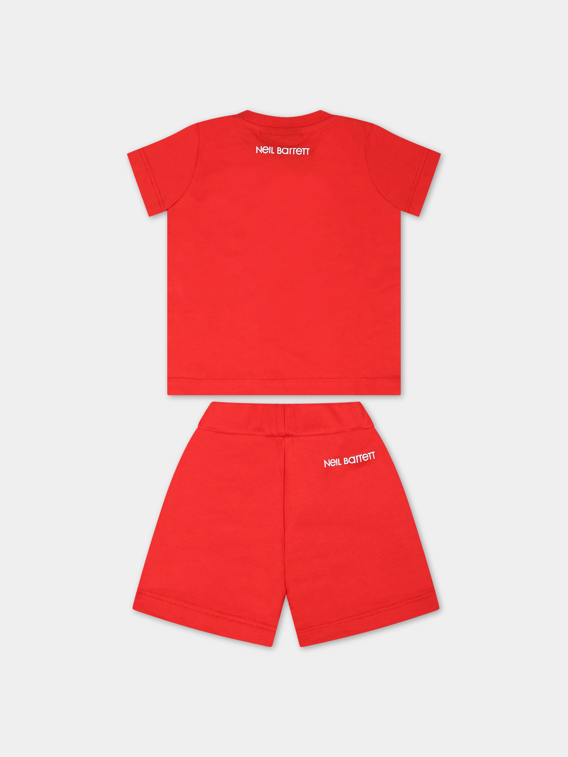 Completo rosso per neonato con iconiche saette,Neil Barrett Kids,033636 040