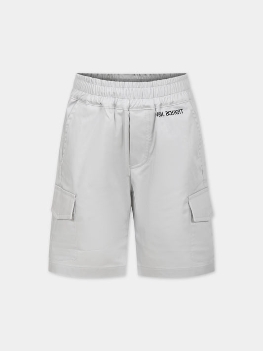 Shorts sportivo grigio per bambino,Neil Barrett Kids,033650 005