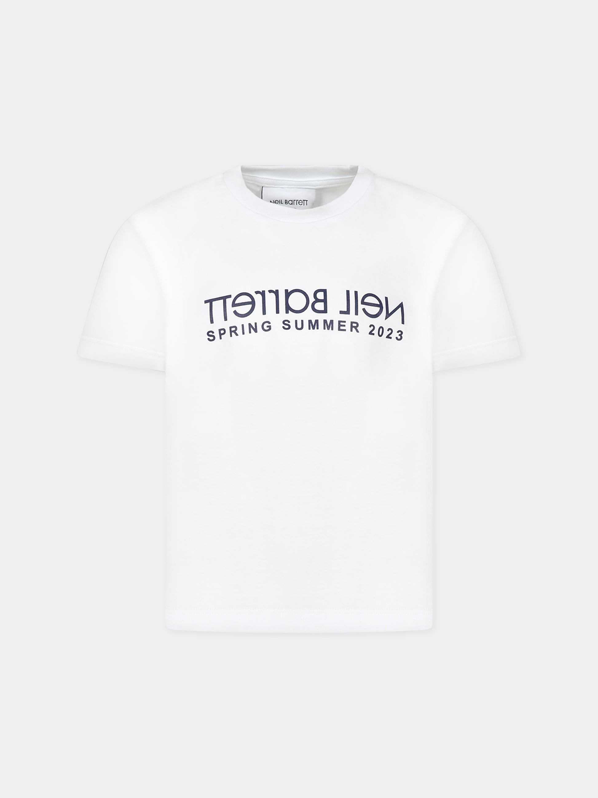 T-shirt nera per bambino con logo,Neil Barrett Kids,033651 001