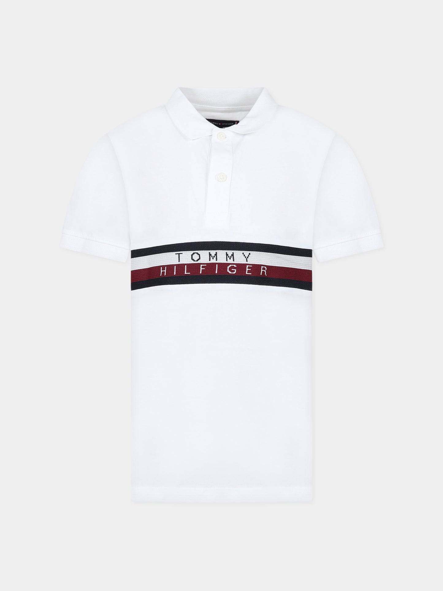 T-shirt bianca per bambino con logo,Tommy Hilfiger Junior,KB0KB08157 YBR