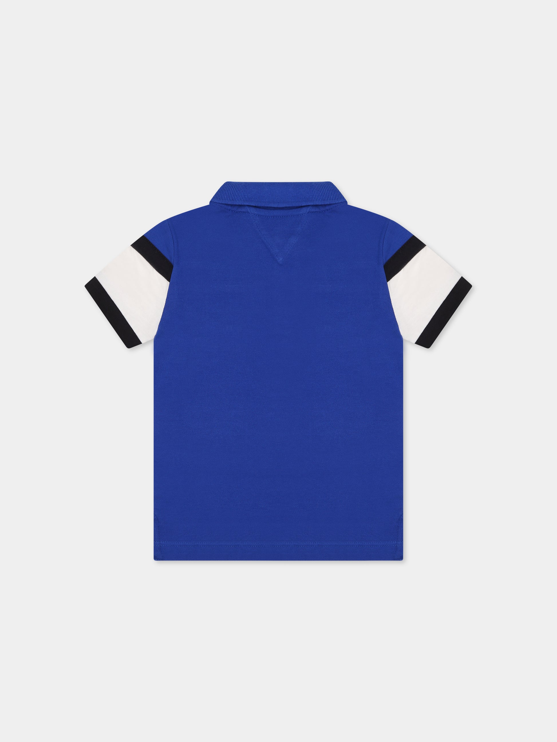 Polo blu per neonato con logo,Tommy Hilfiger Junior,KB0KB08158