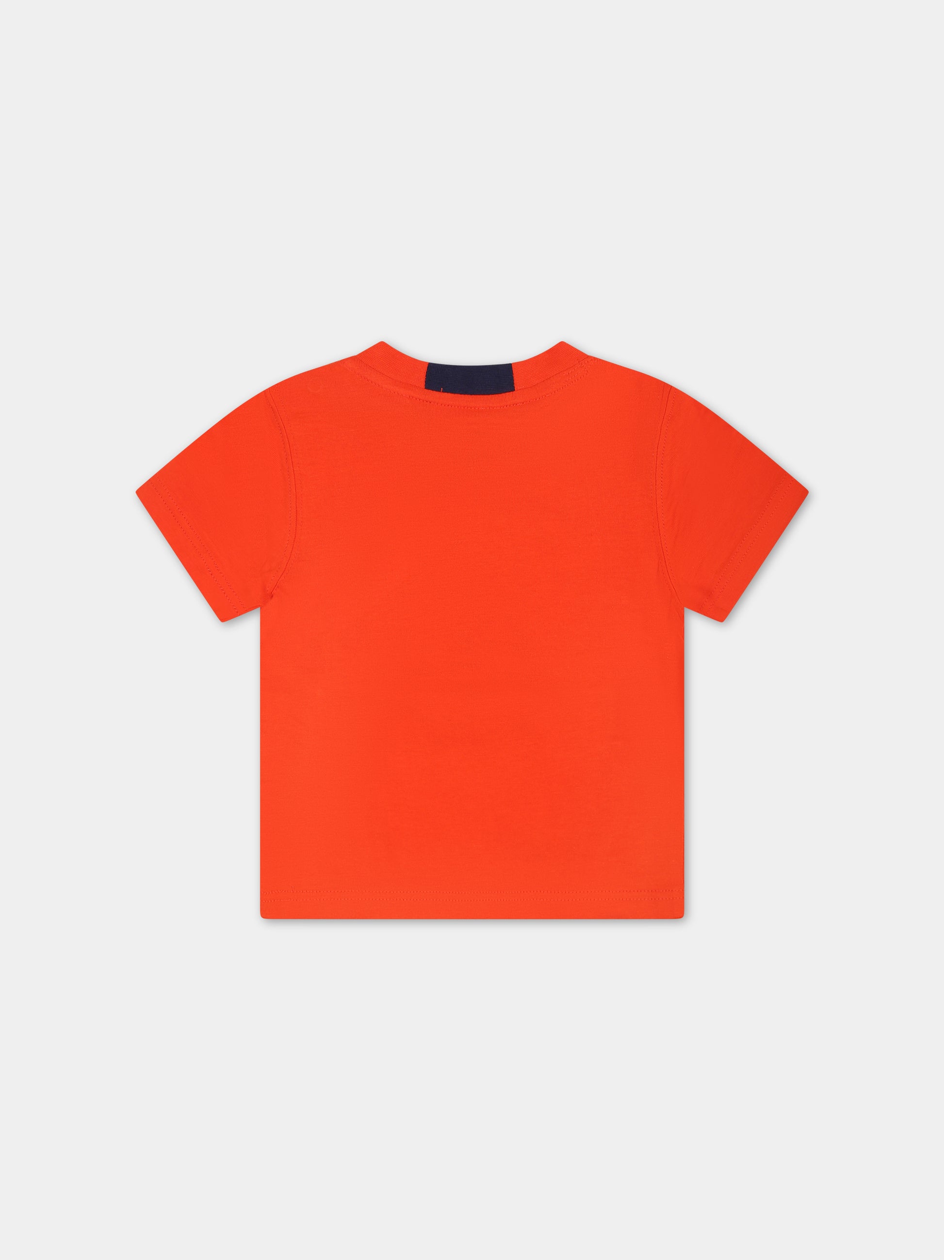 T-shirt arancione per neonato con logo,Timberland,T05K90 40A