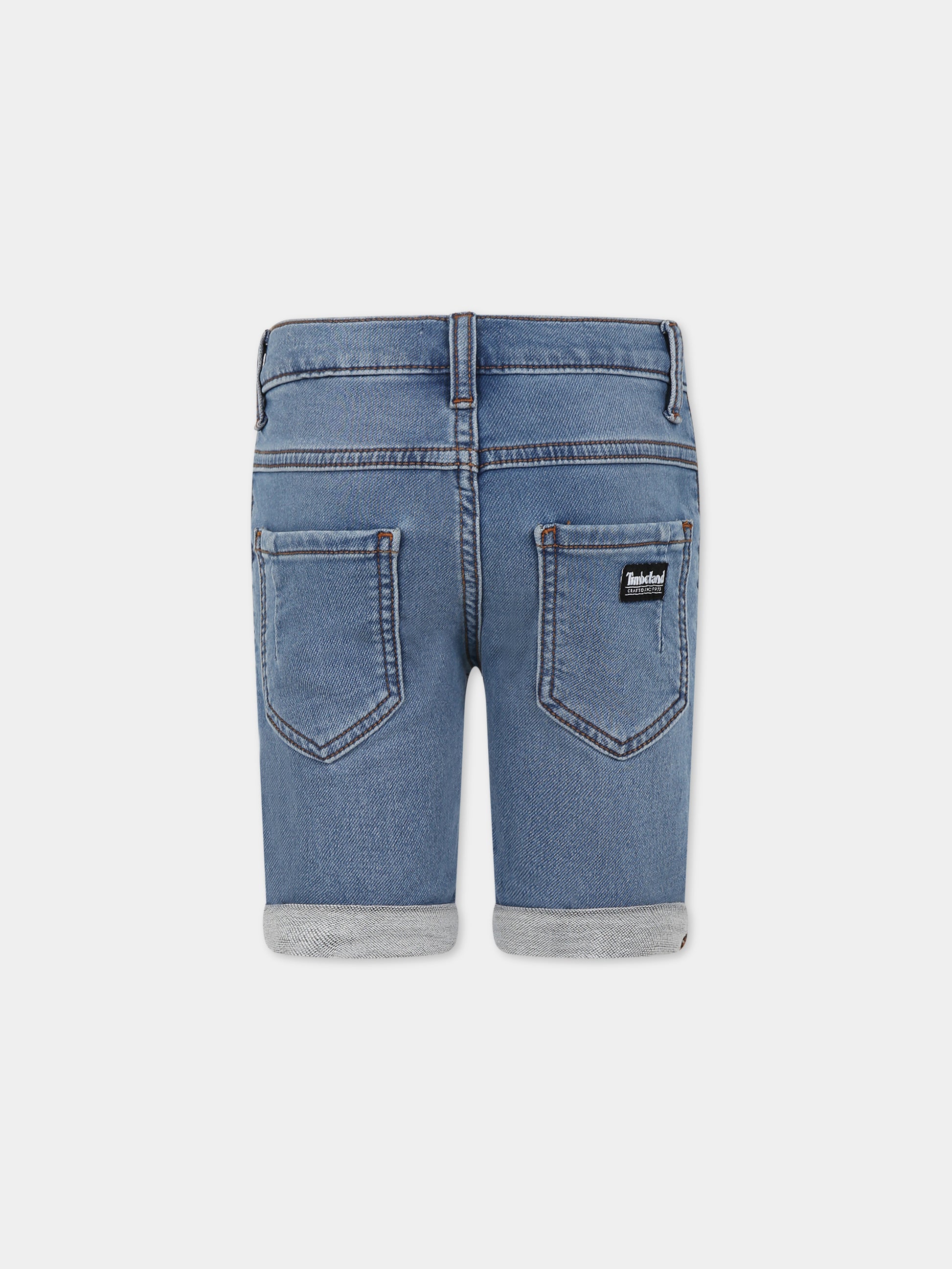 Shorts blu per bambino con logo,Timberland,T24C20 Z74