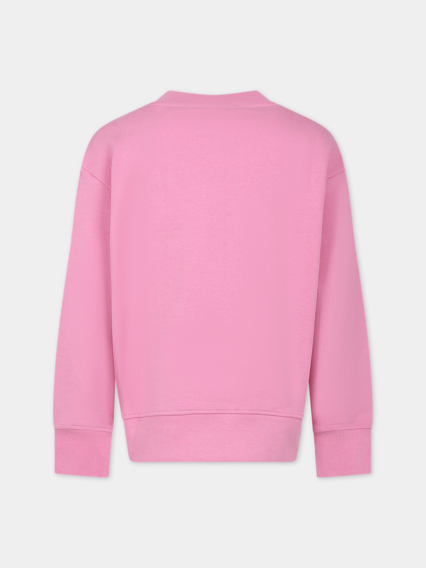 Felpa rosa per bambina con logo,Msgm Kids,MS029322 042