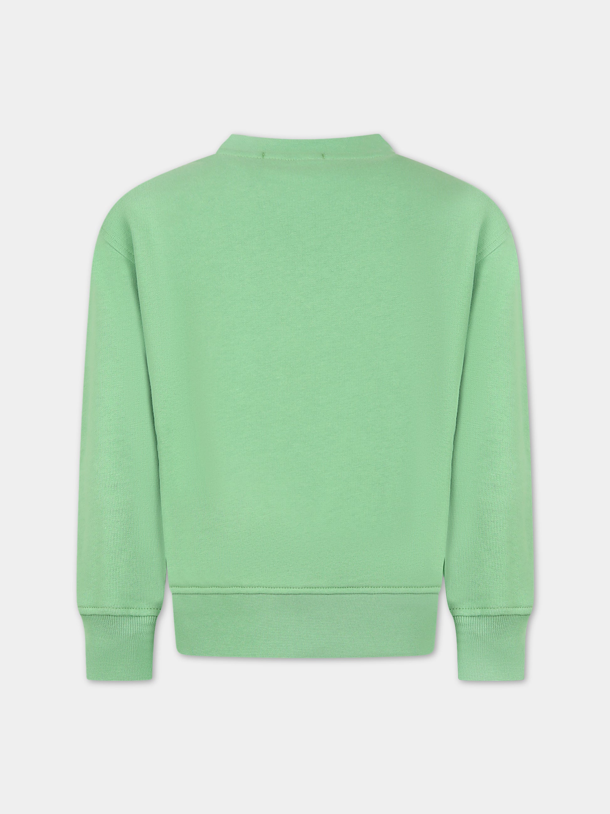 Felpa verde per bambini con logo,Msgm Kids,MS029324 902