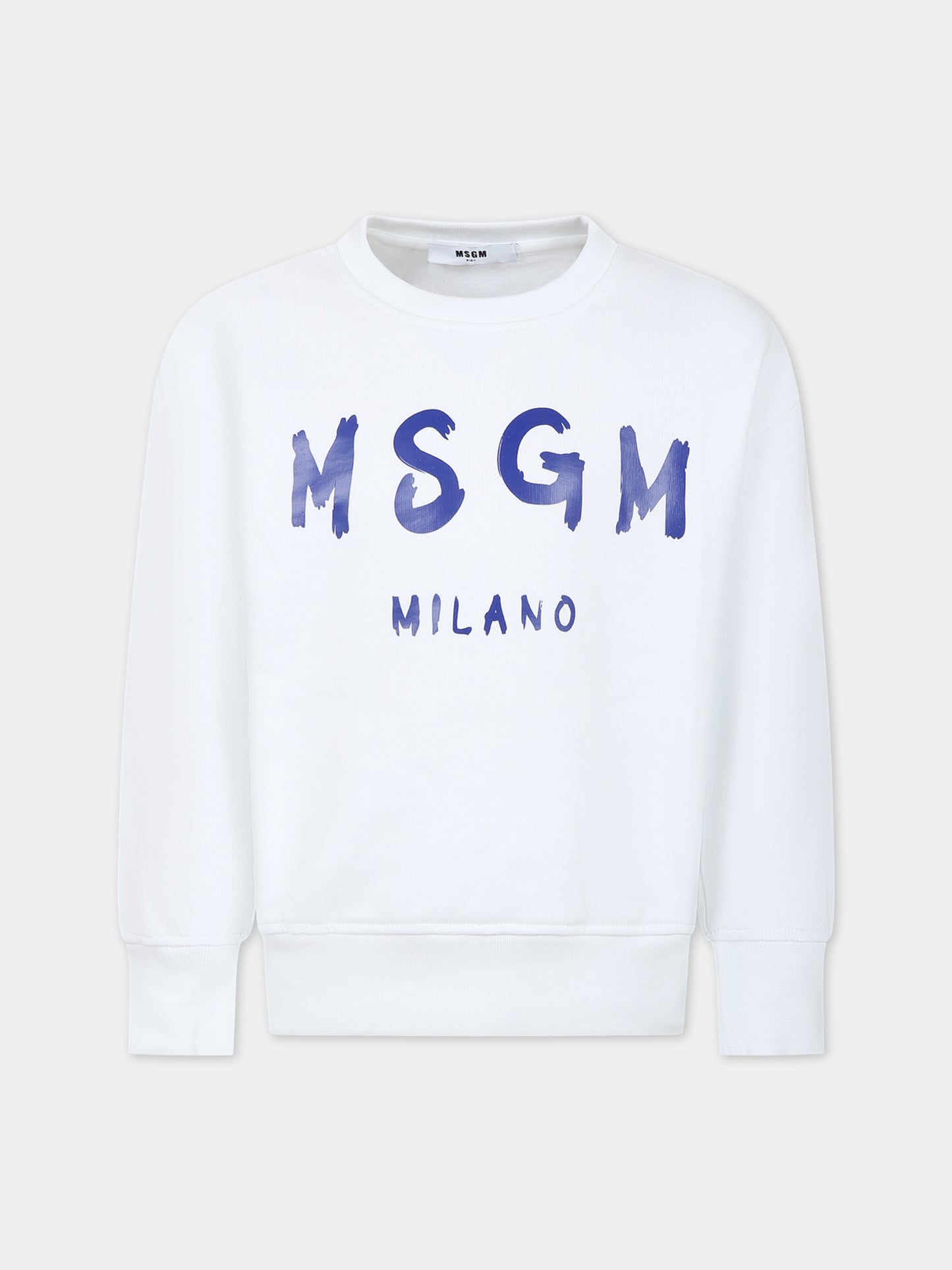 Felpa bianca per bambini con logo,Msgm Kids,MS029373 001