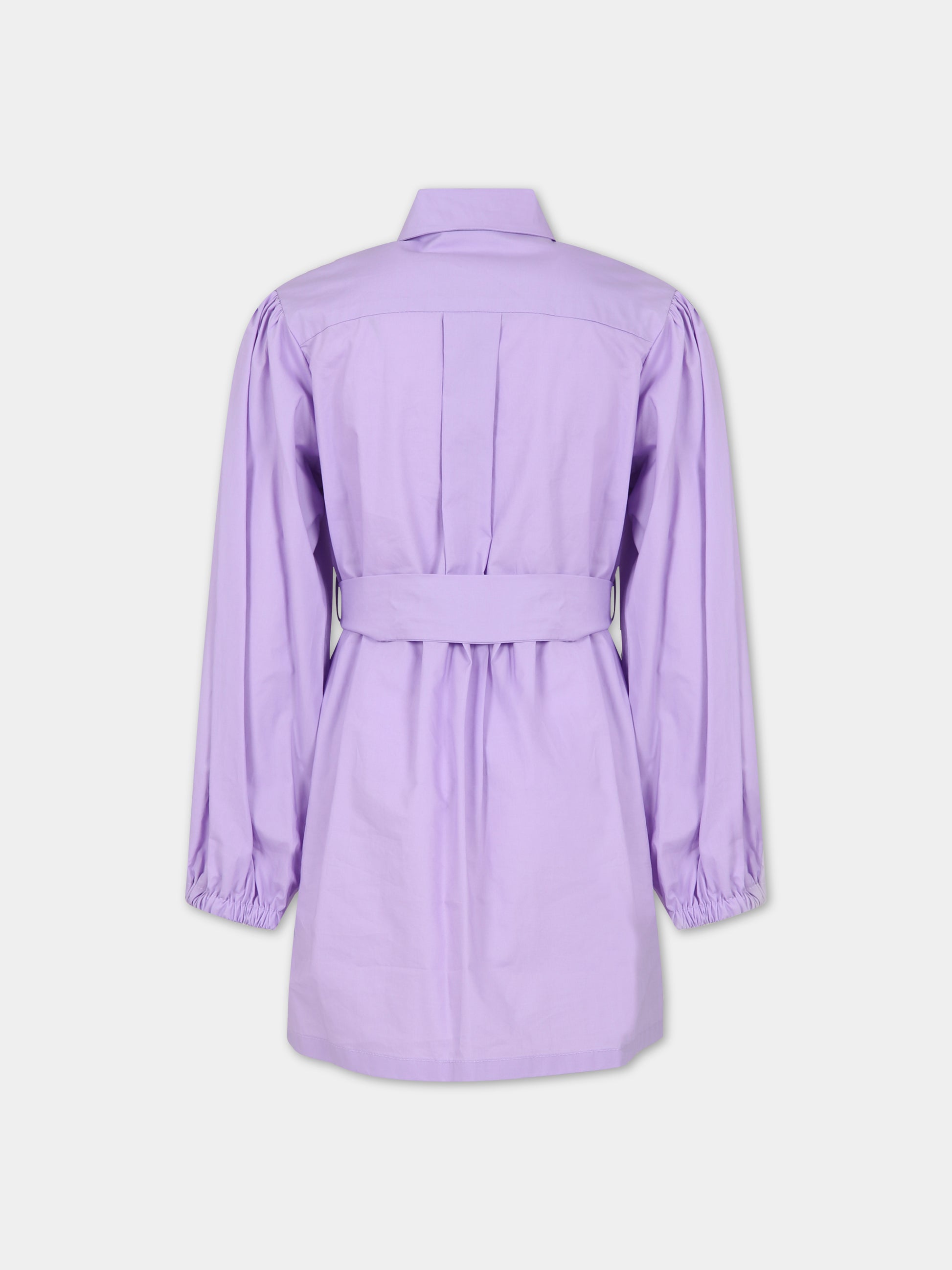 Vestito lilla per bambina con logo,Msgm Kids,MS029427 071