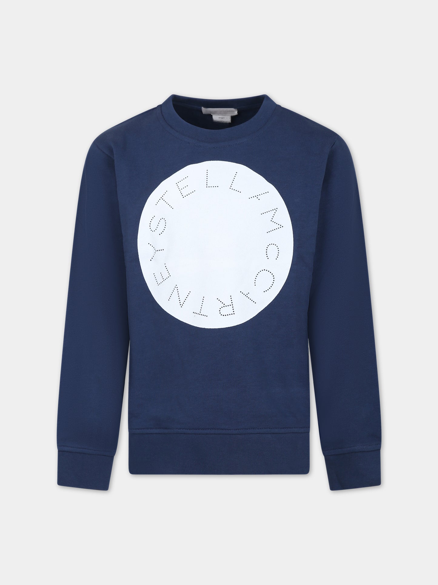 Felpa blu per bambino con logo,Stella Mccartney Kids,TS4P10 Z0499 620