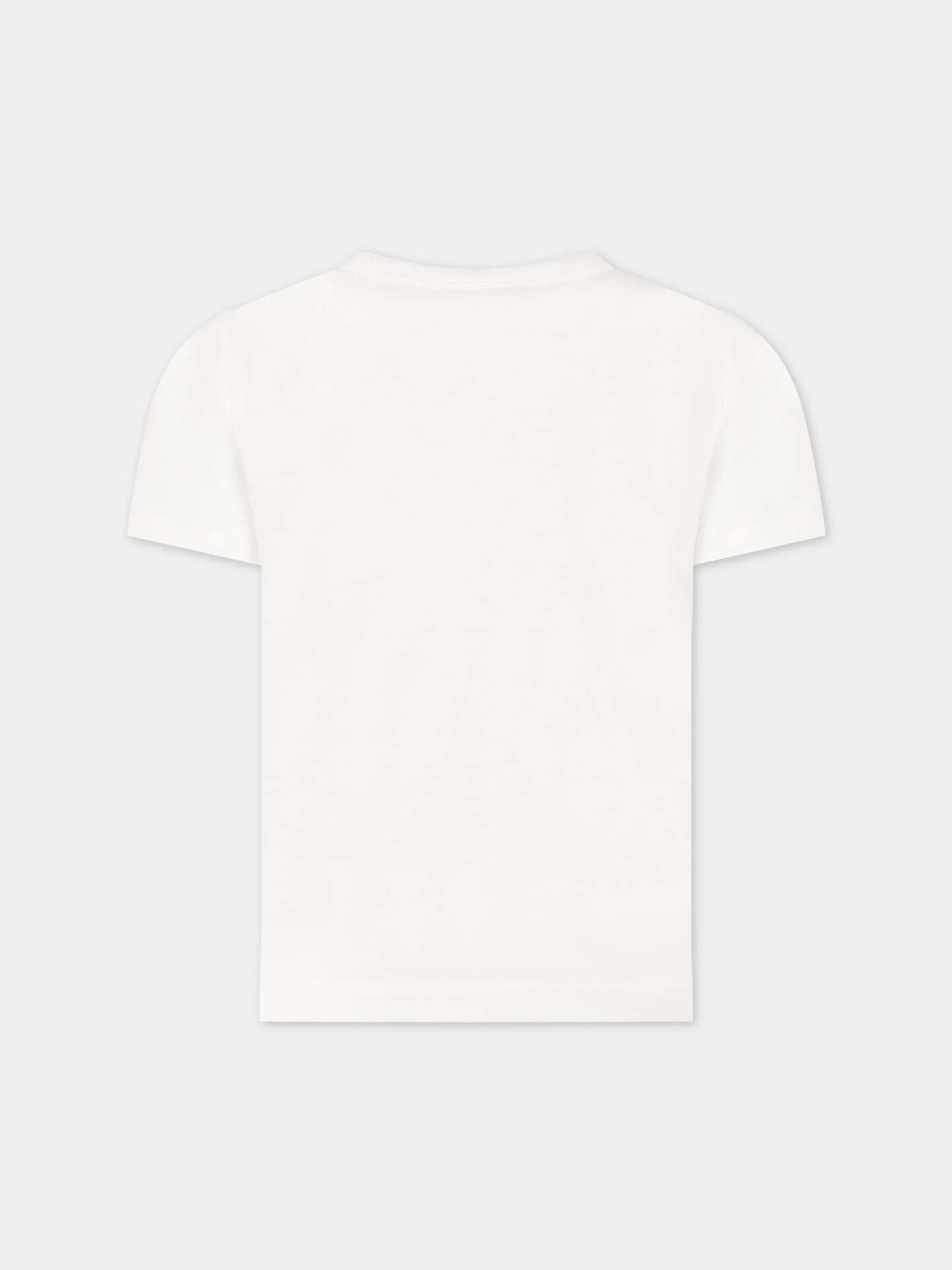 T-shirt bianca per bambina con logo e stampa,Stella Mccartney Kids,TS8A31 Z0434 101