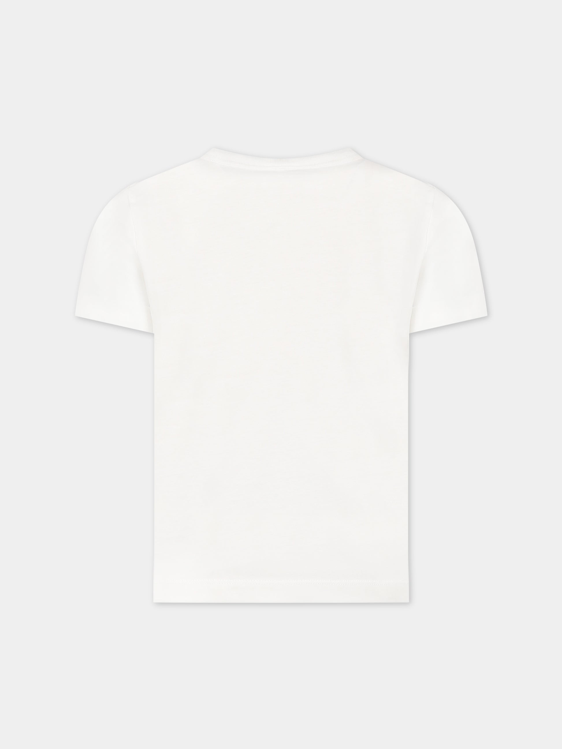 T-shirt bianca per bambina con logo e stampa,Stella Mccartney Kids,TS8A31 Z0434 101