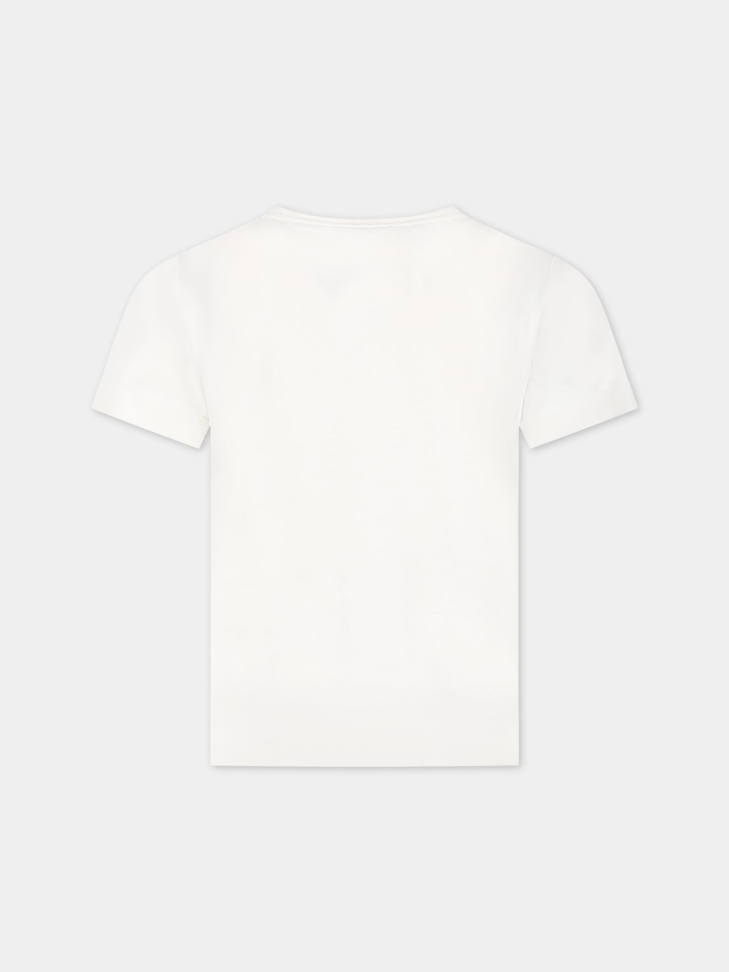 T-shirt bianca per bambina con cuore e logo,Stella Mccartney Kids,TS8A71 Z0434 101