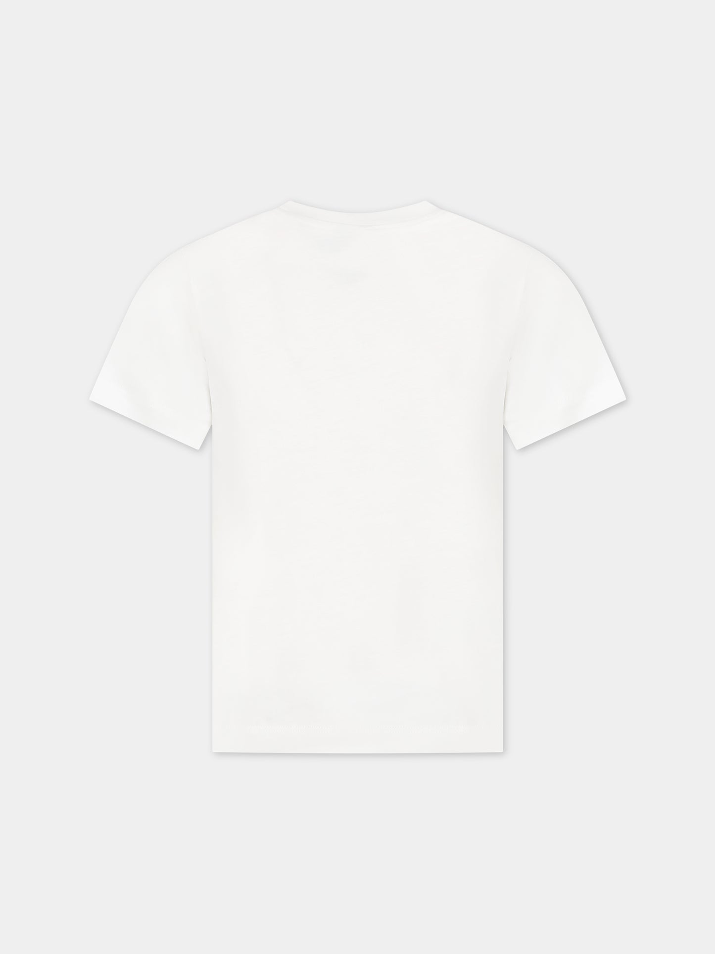 T-shirt bianca per bambina con fiore e logo,Stella Mccartney Kids,TS8C61 TS8C61 101